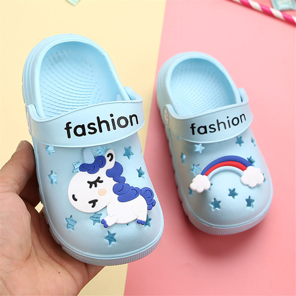 Unicorn Slippers for Boy Girl Rainbow Shoes 2019 Summer Toddler Animal Kids Outdoor Baby Slippers PVC Cartoon Kids Slippers - Image 4