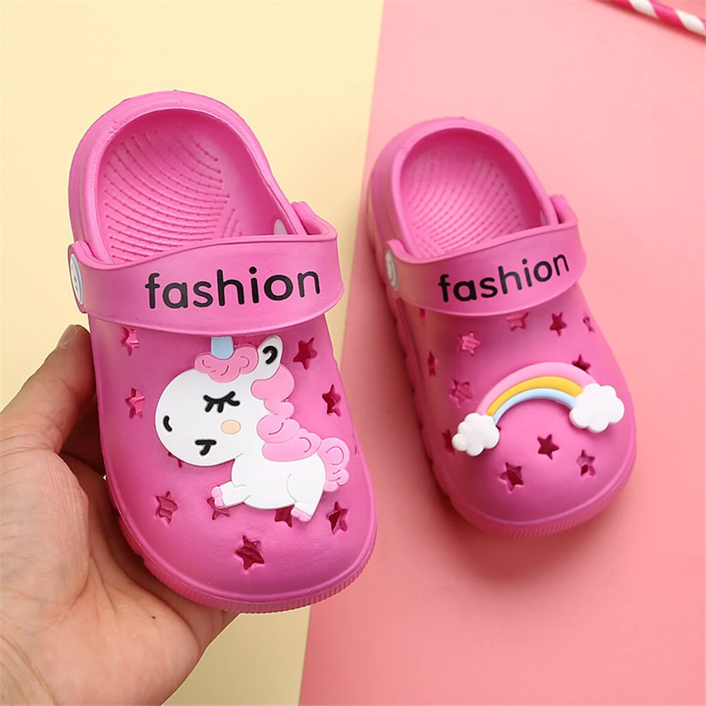 Unicorn Slippers for Boy Girl Rainbow Shoes 2019 Summer Toddler Animal Kids Outdoor Baby Slippers PVC Cartoon Kids Slippers - Image 6