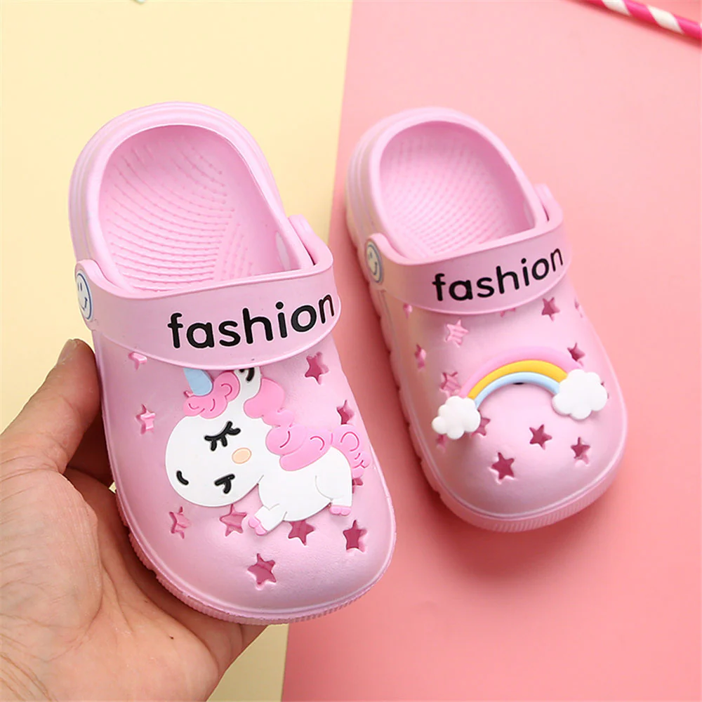 Unicorn Slippers for Boy Girl Rainbow Shoes 2019 Summer Toddler Animal Kids Outdoor Baby Slippers PVC Cartoon Kids Slippers - Image 8