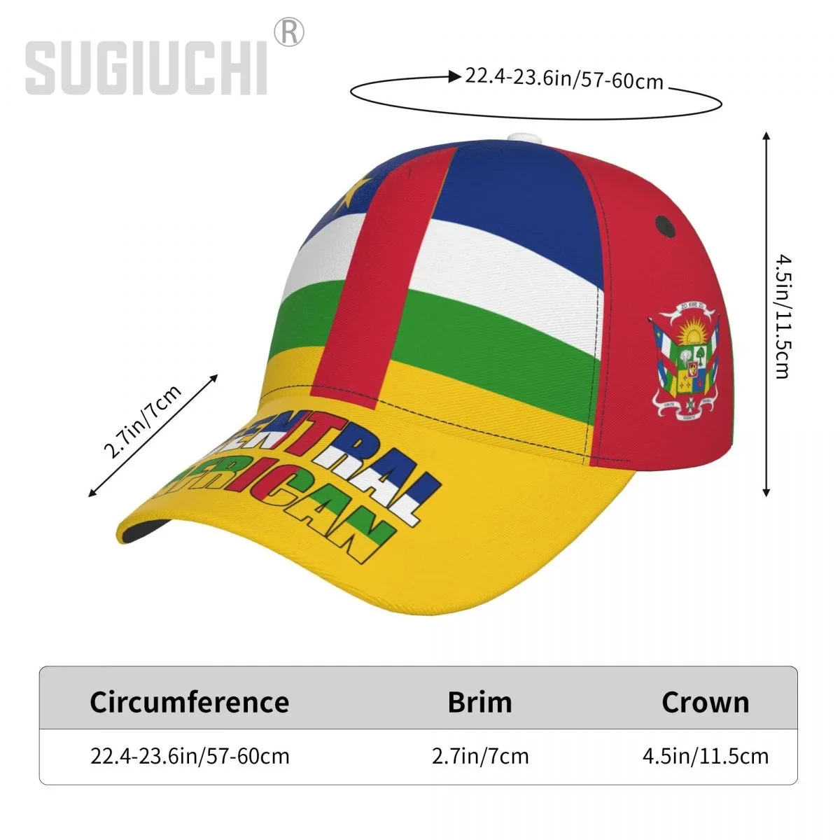 Unisex Central African Republic Flag Adult Baseball Cap Patriotic Hat for Baseball Soccer Fans Men Women - Image 3