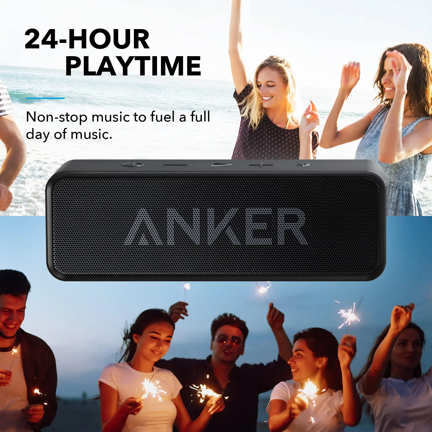 Upgraded, Anker Soundcore Bluetooth Speaker with IPX5 Waterproof, Stereo Sound, 24H Playtime, Portable Wireless Speaker for iPhone, Samsung and More - Image 7
