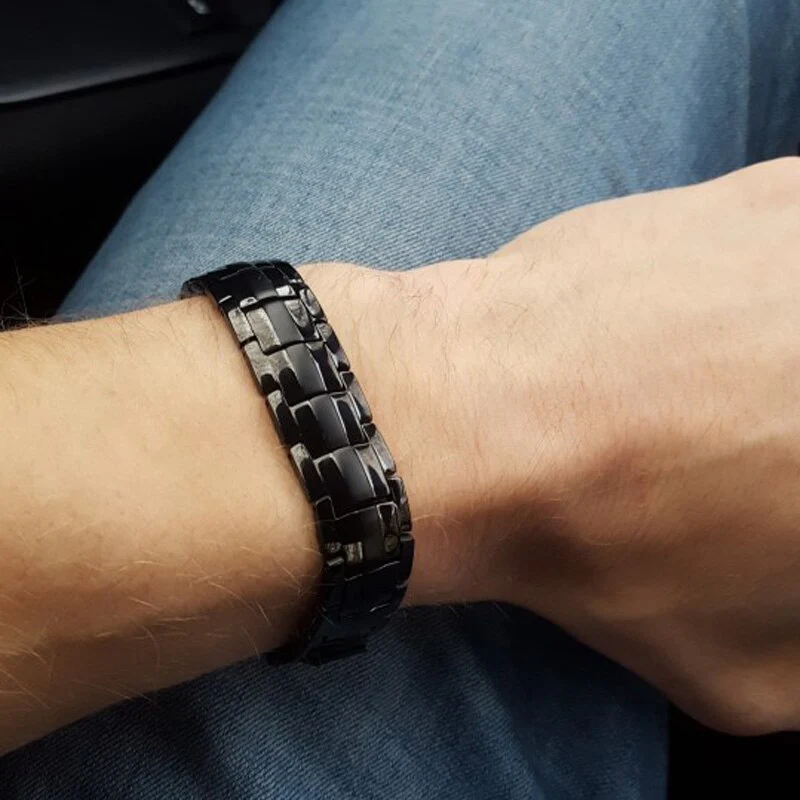 US Warehouse Magnetic Bracelets Male Link Black Wristband Magnetic Therapy Benefits Health Energy Stainless Jewelry Dropshipping - Image 7
