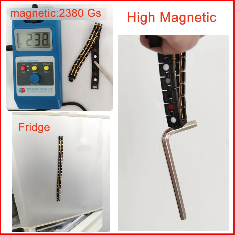 US Warehouse Magnetic Bracelets Male Link Black Wristband Magnetic Therapy Benefits Health Energy Stainless Jewelry Dropshipping - Image 8