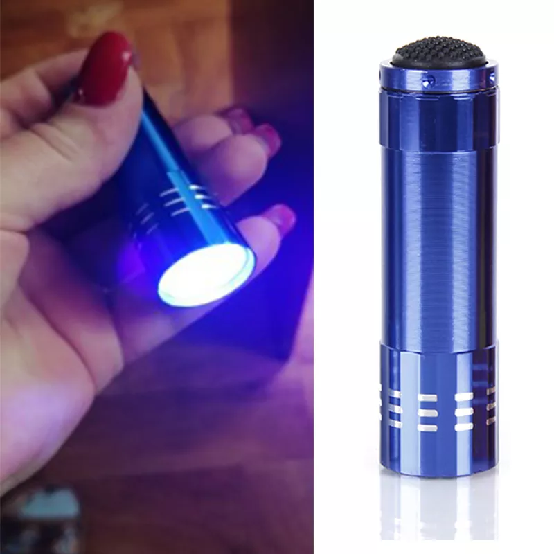 UV Light Lamp Mini 9 LED Flashlight UV Gel Adhesive Glue Curing Lamp Light Handheld Nail Dryer UV Flashlights Detector Nail Tool - Image 2