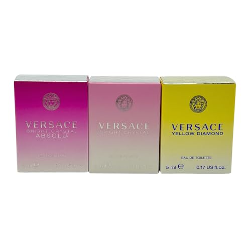 Versace 3-piece Miniatures Fragrance Collection - Bright Crystal Absolu, Bright Crystal, Yellow Diamond - Gift set for Women 0.17 fl oz each - Image 6