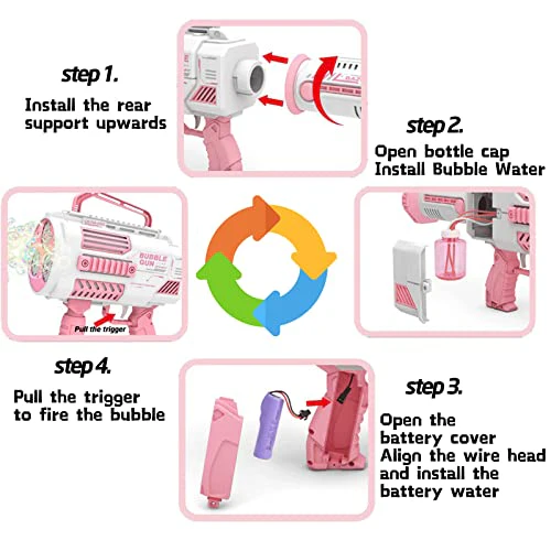 VERSDITAS Automatic Gatling Bubble Gun,That Produces Thousands of Bubbles per Minute, Suitable for Children and Adults and Perfect for Indoor and Outdoor Birthday Parties for Girl Boy - Image 7
