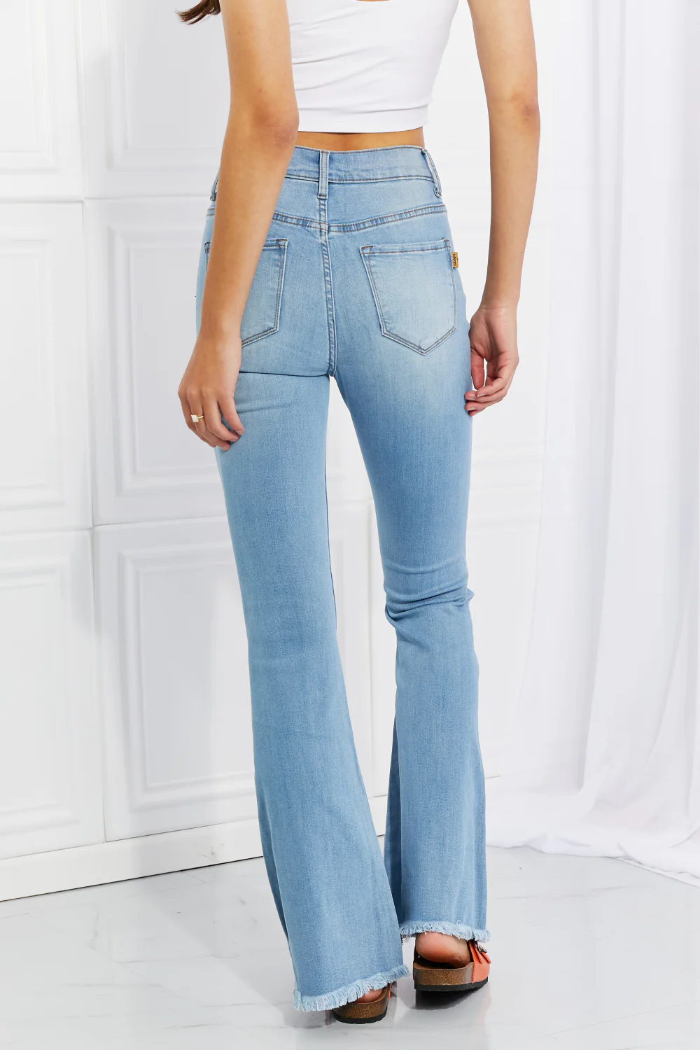 Vibrant MIU Full Size Jess Button Flare Jeans - Image 2