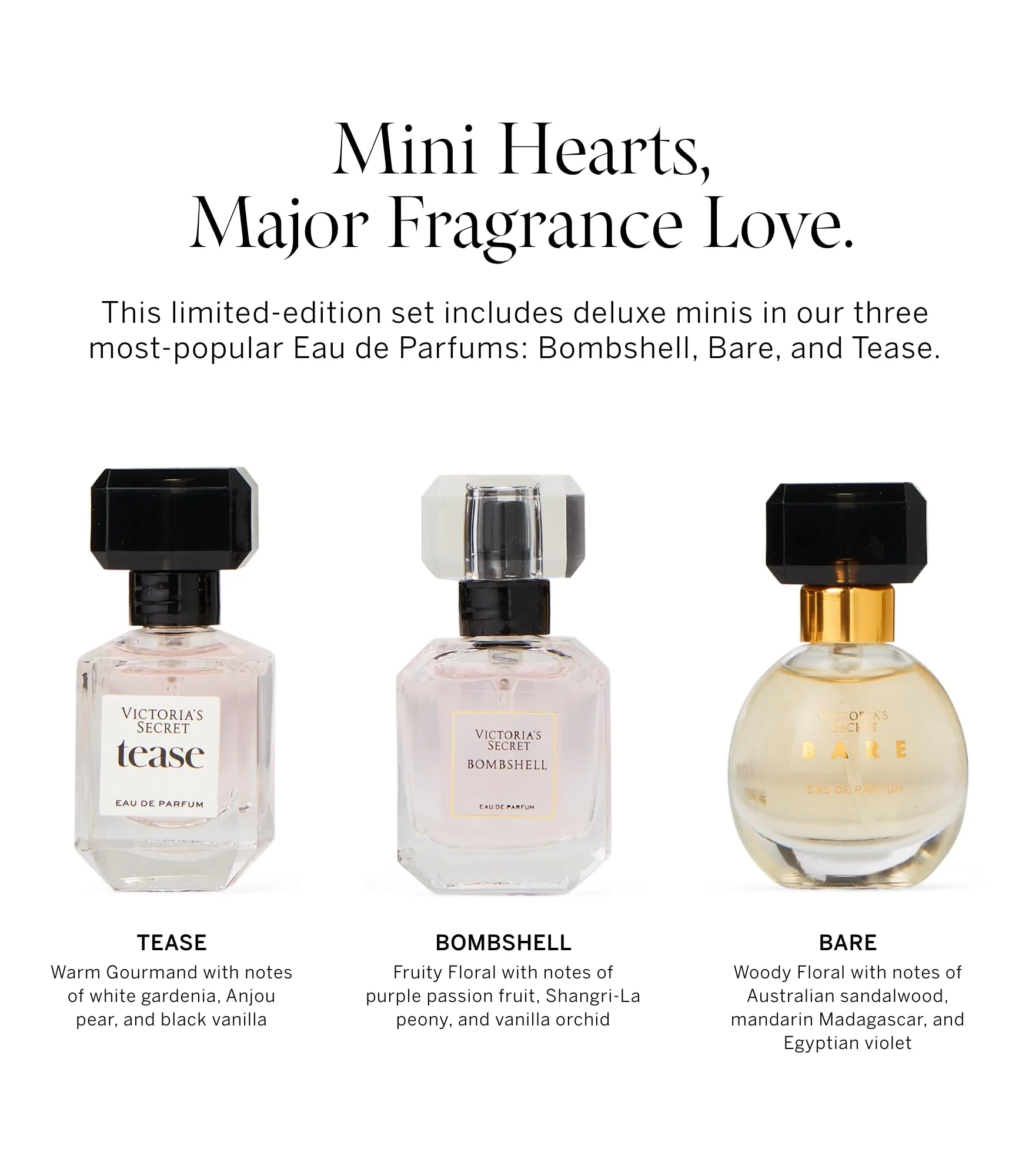 Victoria's Secret Deluxe Mini Fragrance Trio, Eau de Parfume Valentine's Day Giftset for Women, Assorted Mini Perfumes - Image 3