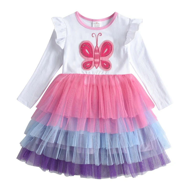 VIKITA Girls Princess Dresses Kids Cartoon Vestidos Children Autumn Dress Kids Dress for Girls Long Sleeve Unicorn Dresses - Image 2