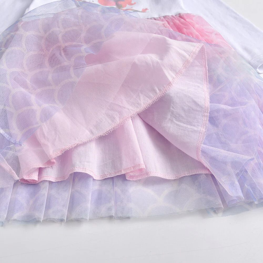 VIKITA Kids Girls Children Clothes Long Sleeve Cartoon Mermaid Princess Dress Autumn Winter Girls Princess Dress Kids Clothing - Image 12