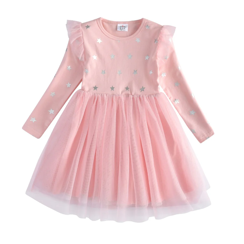 VIKITA Kids Heart Dresses Children Autumn Long Sleeve Vestidos Kids Casual Dress Toddler Mesh Tulle Dresses Children Clothing - Image 10