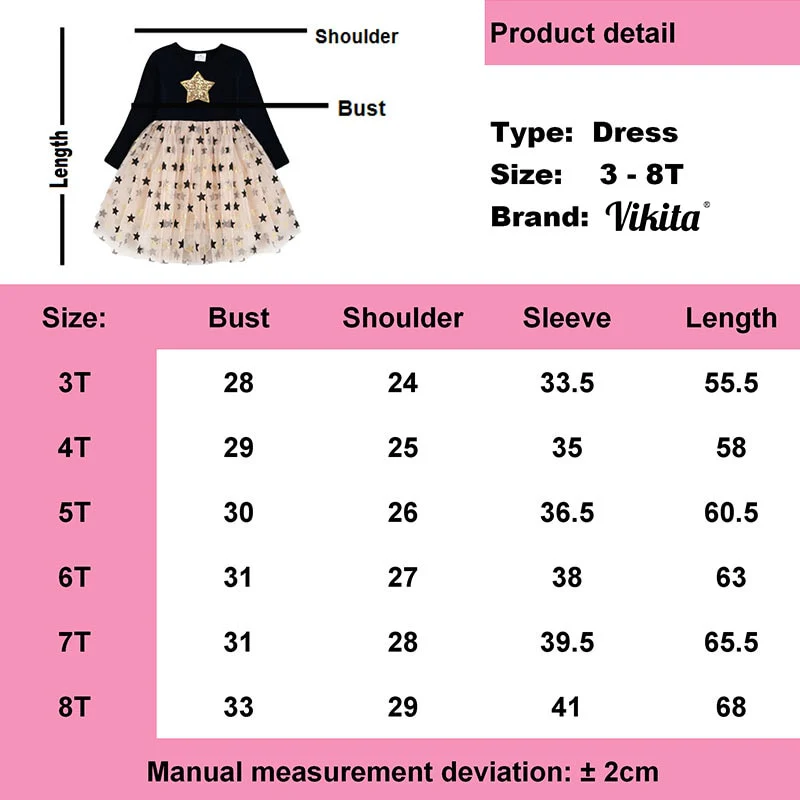 VIKITA Kids Heart Dresses Children Autumn Long Sleeve Vestidos Kids Casual Dress Toddler Mesh Tulle Dresses Children Clothing - Image 15