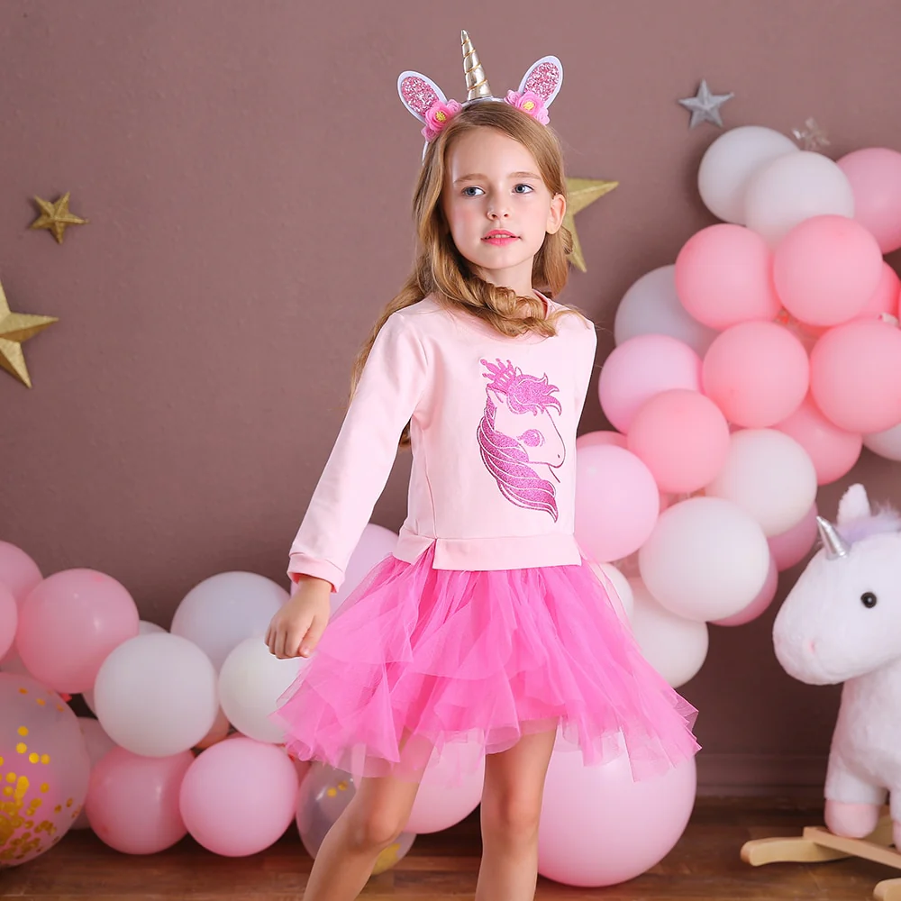 VIKITA Kids Heart Dresses Children Autumn Long Sleeve Vestidos Kids Casual Dress Toddler Mesh Tulle Dresses Children Clothing - Image 16