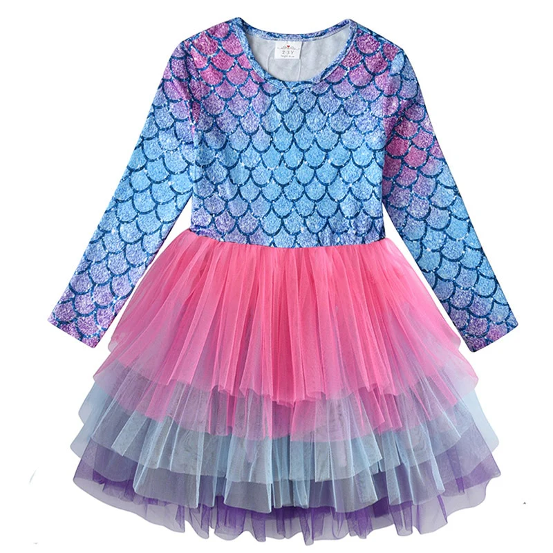 VIKITA Kids Heart Dresses Children Autumn Long Sleeve Vestidos Kids Casual Dress Toddler Mesh Tulle Dresses Children Clothing - Image 9