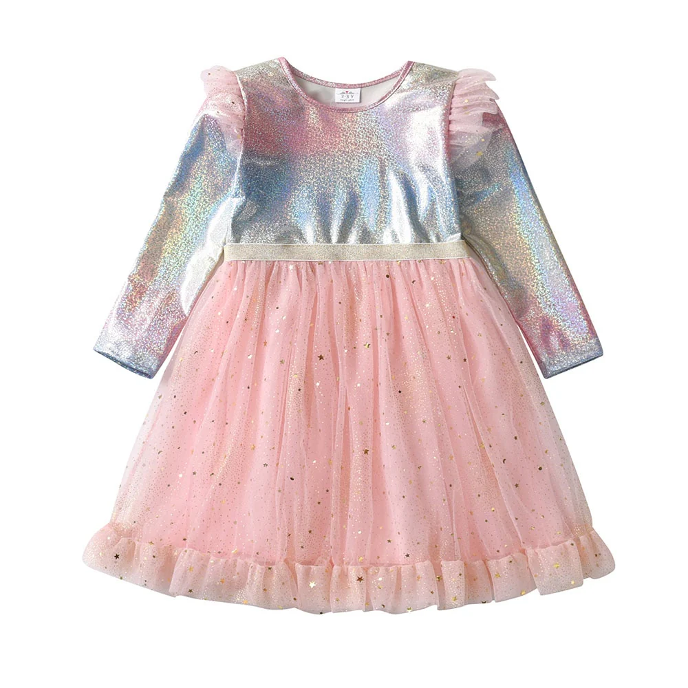 VIKITA Kids Tutu Dress for Girls Long Sleeve Party Prom Vestidos Toddlers Mermaid Unicorn Dresses Kids Princess Autumn Dress - Image 8