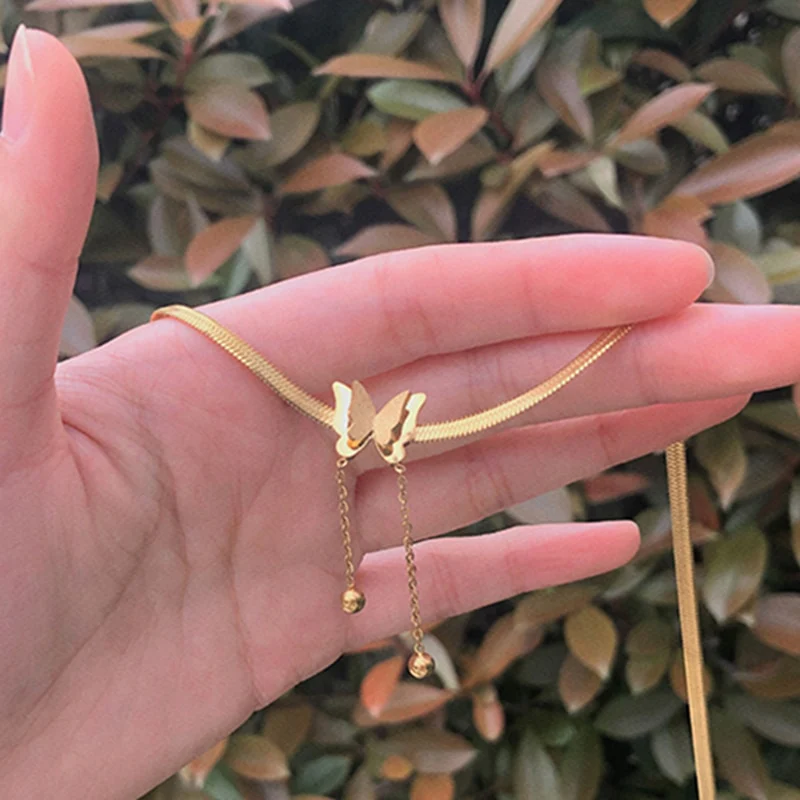 Vintage Butterfly Necklace For Women Stainless Steel Blade Snake Chains Aesthetic Charms Choker Women jewelry Gift To Mujer - Image 36