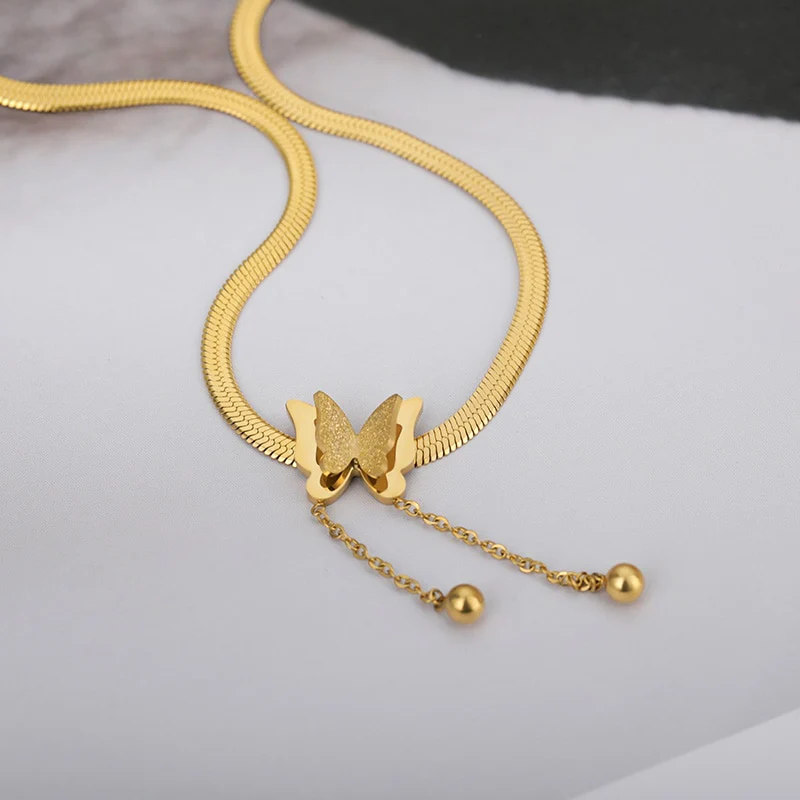 Vintage Butterfly Necklace For Women Stainless Steel Blade Snake Chains Aesthetic Charms Choker Women jewelry Gift To Mujer - Image 39