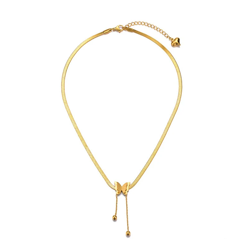 Vintage Butterfly Necklace For Women Stainless Steel Blade Snake Chains Aesthetic Charms Choker Women jewelry Gift To Mujer - Image 8