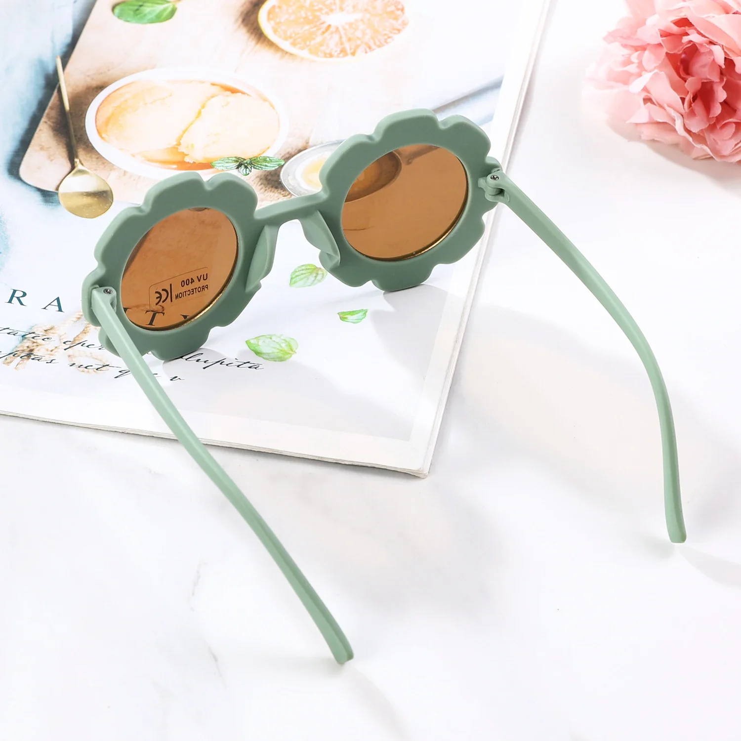 Vintage Cute Kids Girl Sunglasses Child Sun Glasses Round Flower Gafas Baby Children UV400 Sunglass Girls Boys fashion glasses - Image 15