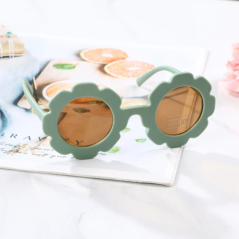 Vintage Cute Kids Girl Sunglasses Child Sun Glasses Round Flower Gafas Baby Children UV400 Sunglass Girls Boys fashion glasses - Image 16