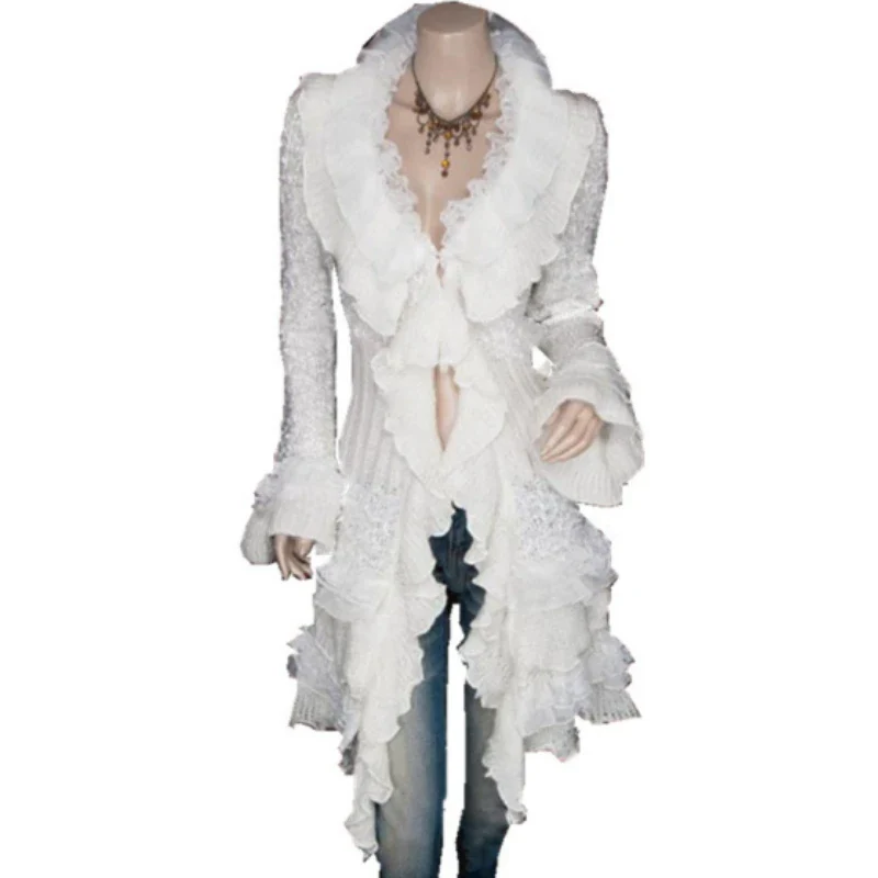 Vintage Renaissance Coat Women Lace Jacket Victorian Steampunk Stand Collar Medieval Lace Up Dress Suit Countess Cardigan - Image 2