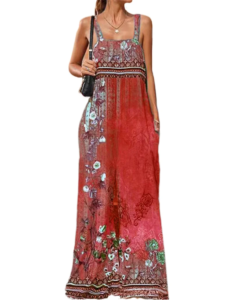 Vintage Sleeveless Jumpsuits One Piece Wide Leg Pants Summer Women Print Loose Rompers Causal Elegant Overalls 2023 Jump Suit - Image 4