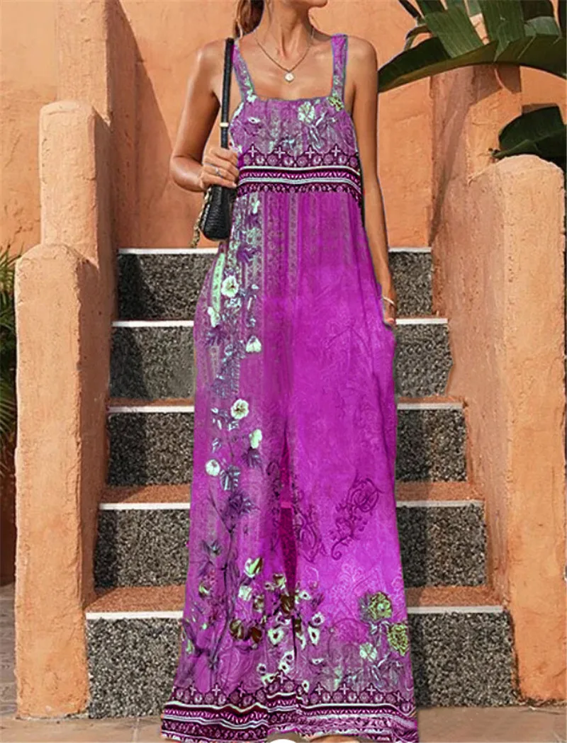 Vintage Sleeveless Jumpsuits One Piece Wide Leg Pants Summer Women Print Loose Rompers Causal Elegant Overalls 2023 Jump Suit - Image 9