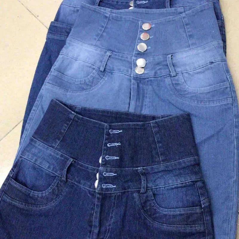 Vintage Women's Jeans Mom Jeans High Waist Blue Washed Fashion Tight Straight Denim Pencil Pants Streetwear Femme Trousers 2023 - Image 2