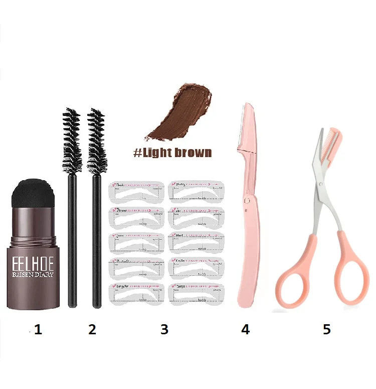 VIP 2023 Professional One Step Eyebrow Stamp Shaping Set Enhancer Waterproof Makeup Beauty Products For Women Eye Brow Templates - Image 19