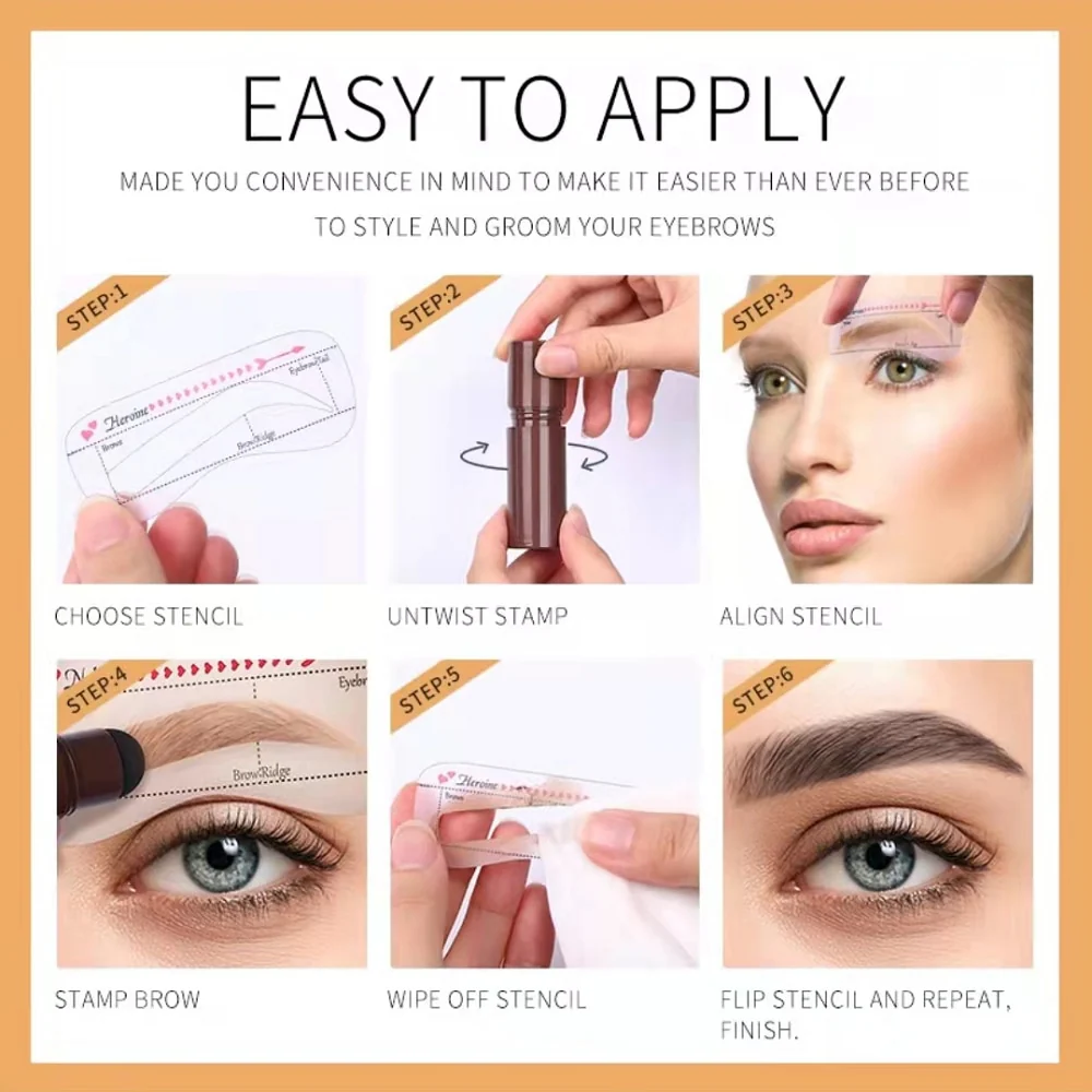 VIP 2023 Professional One Step Eyebrow Stamp Shaping Set Enhancer Waterproof Makeup Beauty Products For Women Eye Brow Templates - Image 24