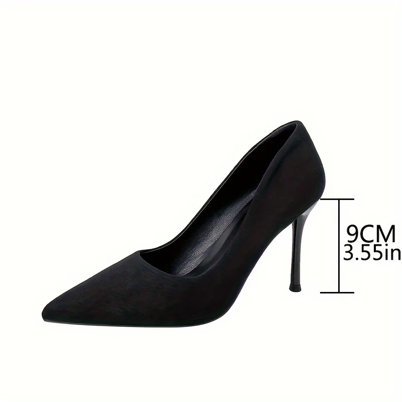 VIPMRSKING Women'S Stiletto Heels | Pointed Toe | Ultra-High Comfort Work Shoes | Soft Sole | Durable TPU Outsole | Flannel Upper | All-Season Elegance | Black, Work Shoes, High Heel Shoe - Image 9