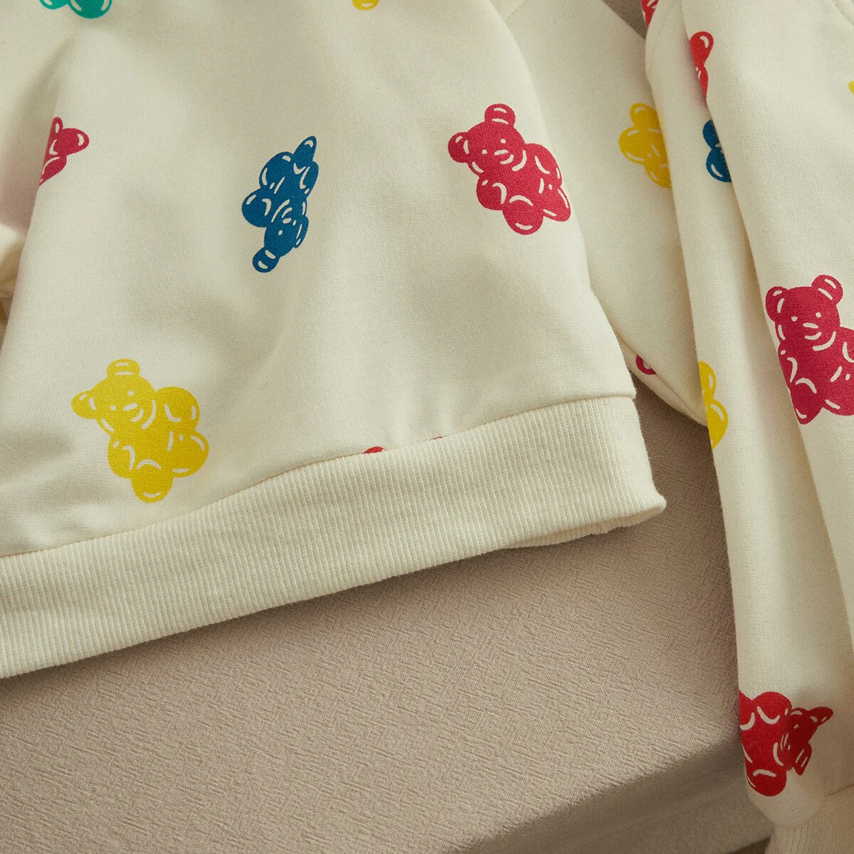 VISgogo Baby Boys Girls Clothes Spring Fall Set Cute Bear Print Long Sleeve Sweatshirt with Elastic Waist Sweatpants 2PCS - Image 6