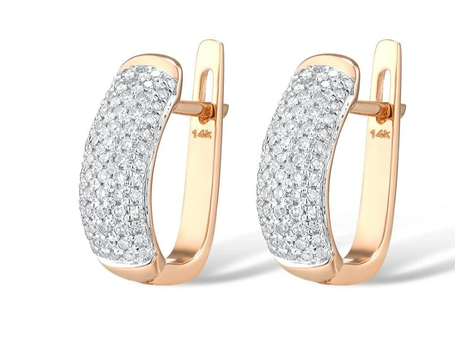 14K 585 Rose Gold Earrings For Lady Glamorous Elegant Sparkling Diamond Earrings Luxury Wedding Engagement Fine Jewelry - Image 6