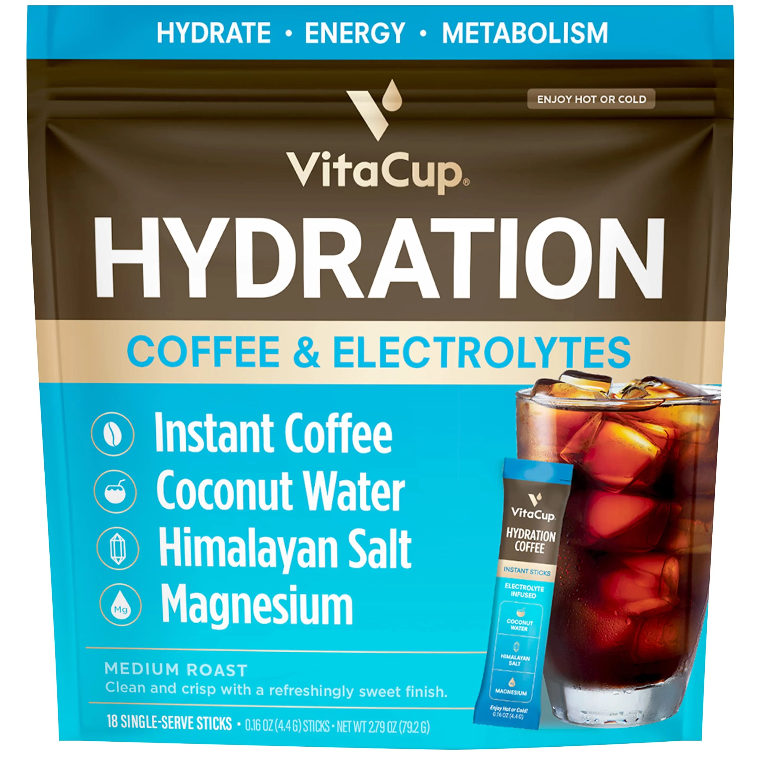 VitaCup Instant Coffee Hydration 18Ct & Slim Tea 24Ct - Image 9