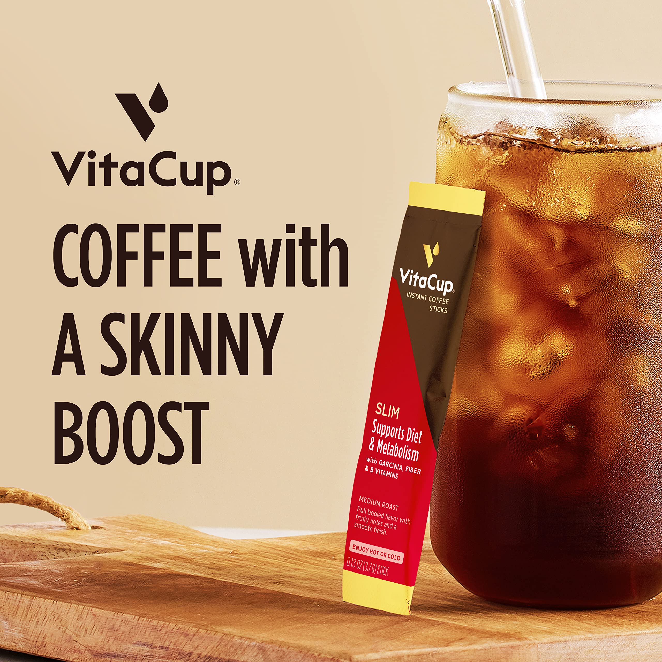 VitaCup Instant Coffee Stick (20) Count Bundle | Genius & Slim Blend | Superfood & Vitamins B1, B5, B6, B9, B12, & D3 Infused | Vegan | Enjoy Hot or Cold - Image 4
