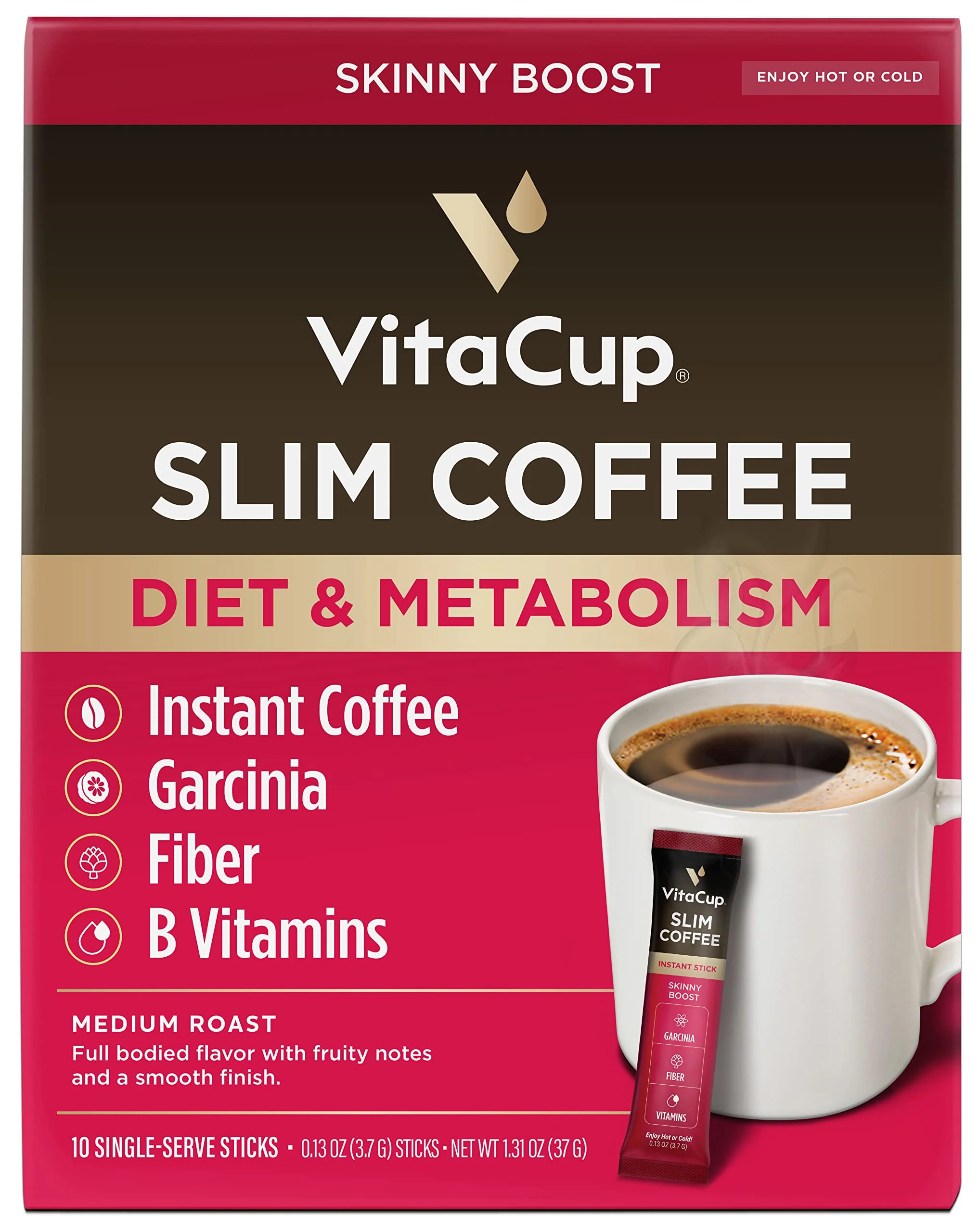 VitaCup Instant Coffee Stick (20) Count Bundle | Genius & Slim Blend | Superfood & Vitamins B1, B5, B6, B9, B12, & D3 Infused | Vegan | Enjoy Hot or Cold - Image 5