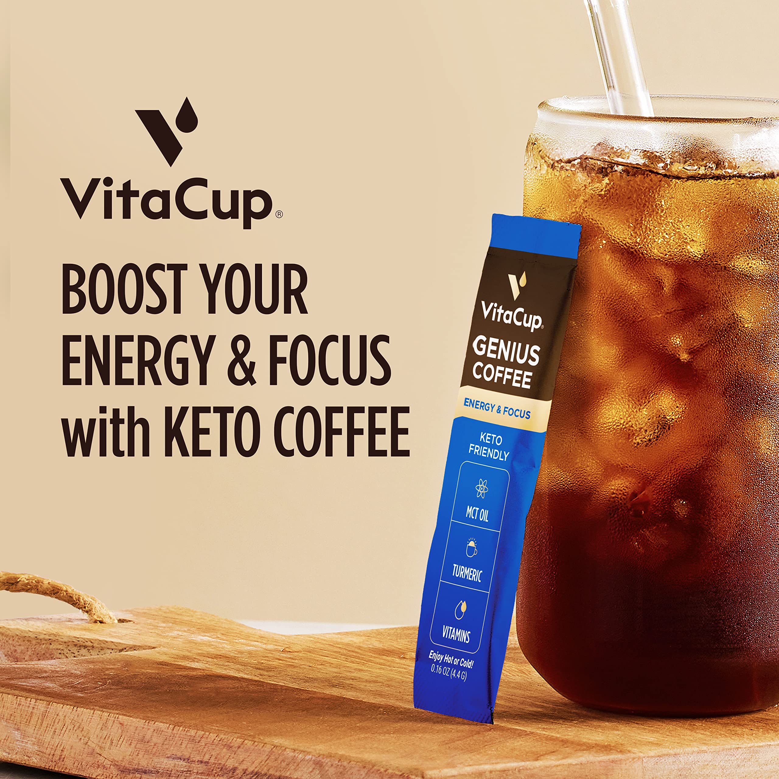 VitaCup Instant Coffee Stick (20) Count Bundle | Genius & Slim Blend | Superfood & Vitamins B1, B5, B6, B9, B12, & D3 Infused | Vegan | Enjoy Hot or Cold - Image 8