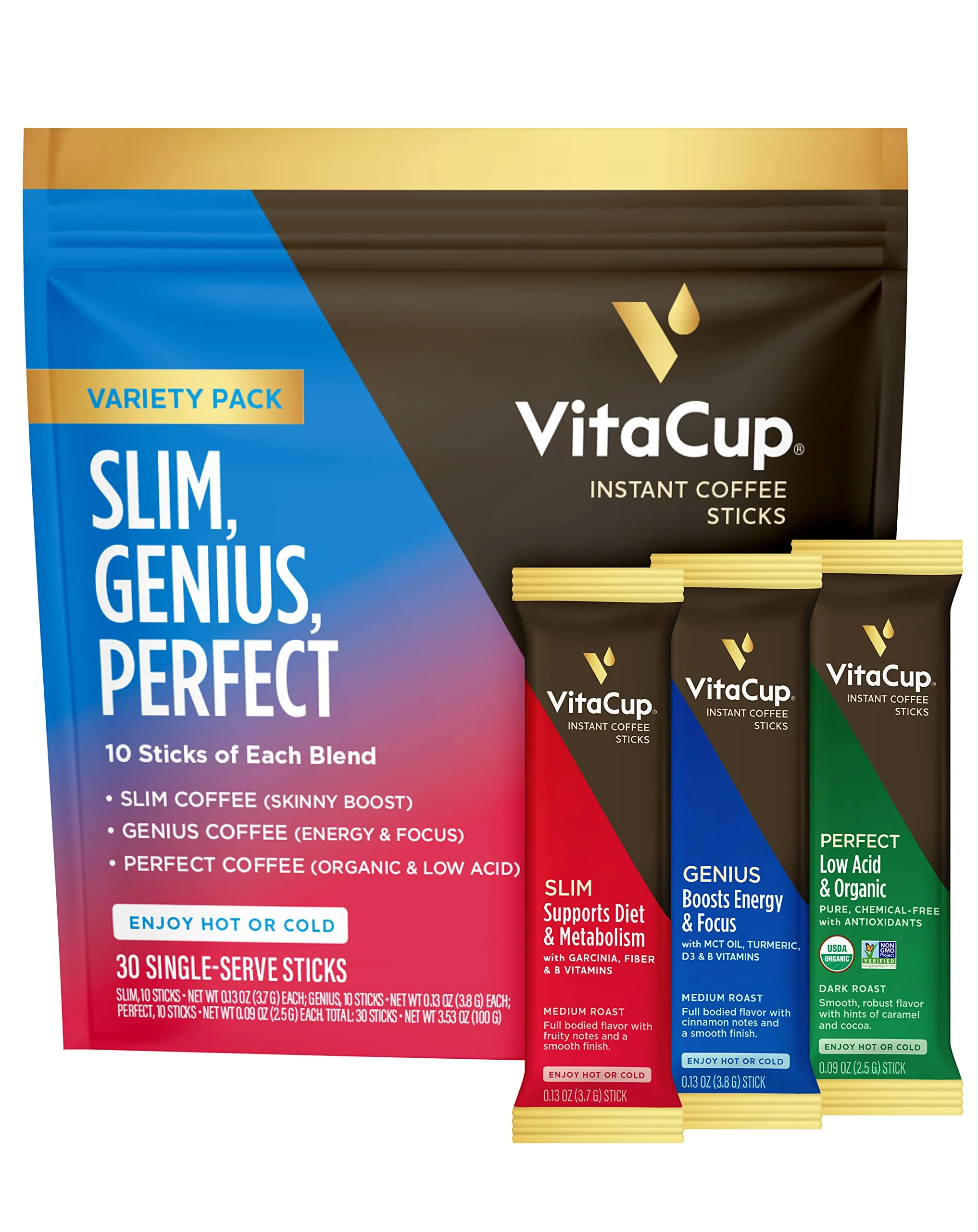 VitaCup Instant Slim Coffee 10Ct & Variety Coffee 30Ct - Image 7