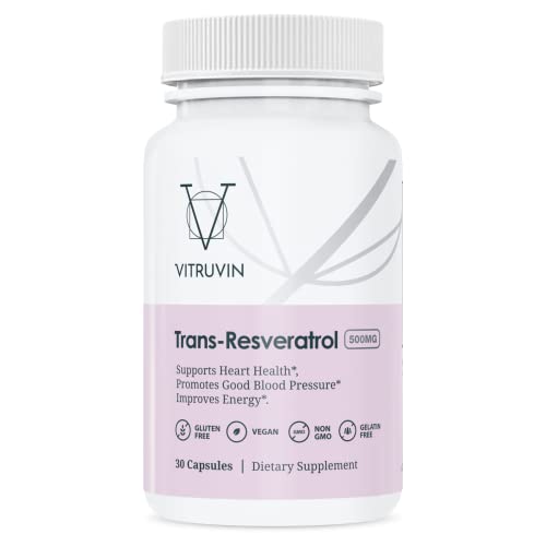 Vitruvin Trans-Resveratrol 500mg, 3 Bottles Pack, Vegan, Non-GMO, Gluten-Free, Gelatin-Free. - Image 4