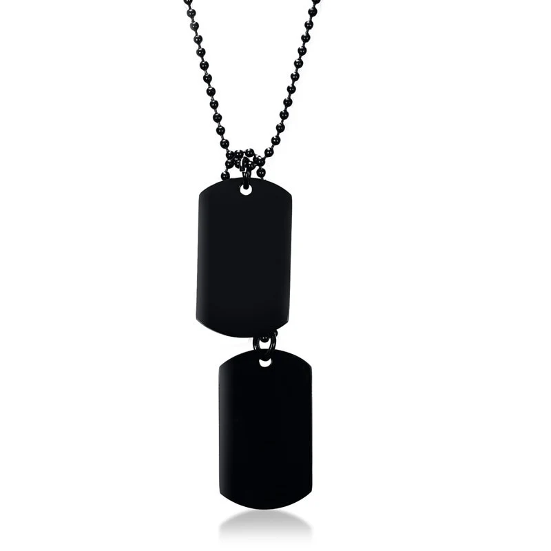 VNOX Stainless Steel Double Dog Tag Necklace Pendant ID Men Jewelry 24" Chain - Image 3