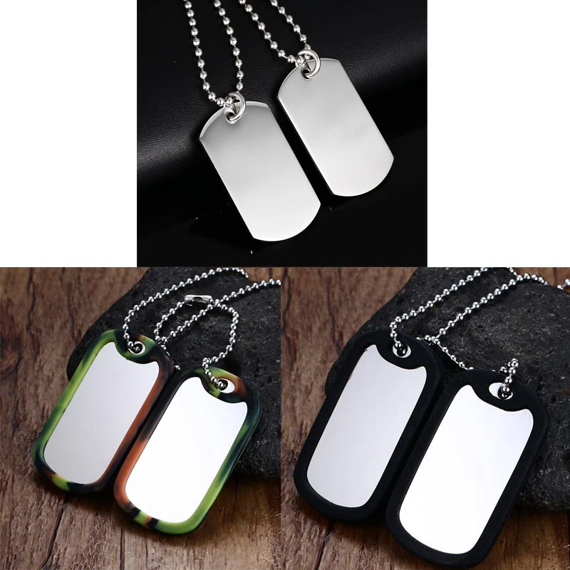 VNOX Stainless Steel Double Dog Tag Necklace Pendant ID Men Jewelry 24" Chain - Image 7