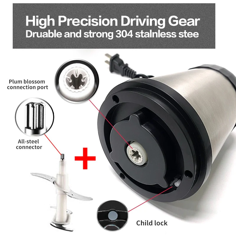 VOA 2 Speeds Electric Chopper Stainless Steel Meat Grinder Mincer Food Processor Slicer 2LCapacity Baby Supplement Machine - Image 8