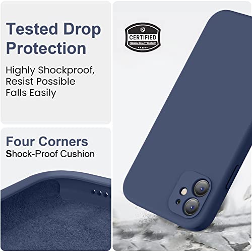Vooii Compatible with iPhone 11 Case, Upgraded Liquid Silicone with [Square Edges] [Camera Protection] [Soft Anti-Scratch Microfiber Lining] Phone Case for iPhone 11 6.1 inch - Navy Blue - Image 4