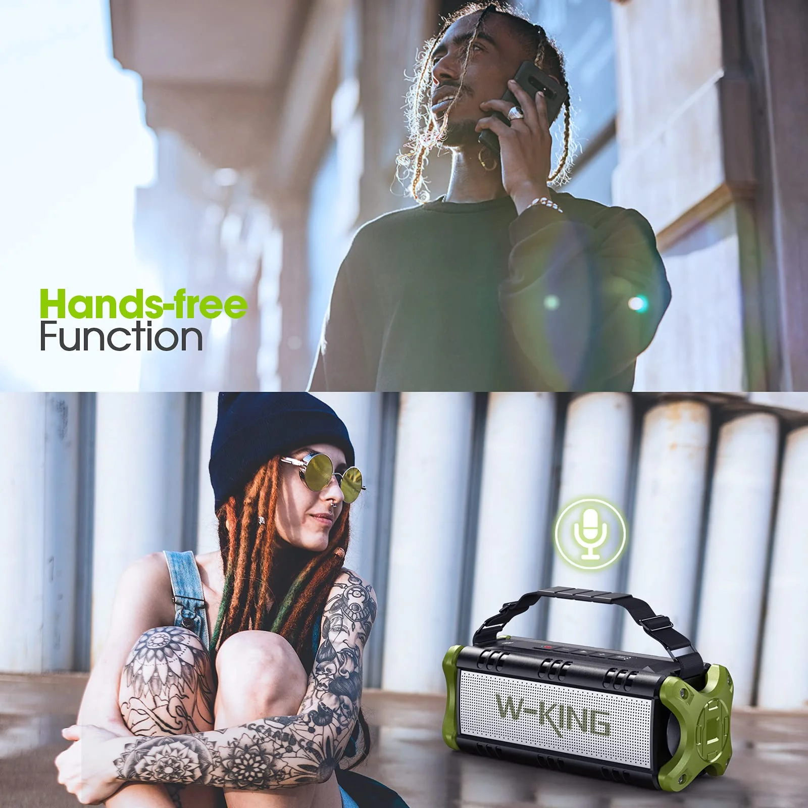 W-KING Bluetooth Speaker, 50W Portable Speakers Bluetooth Wireless Loud, IPX6 Waterproof Outdoor Large Bluetooth Speaker Subwoofer/Bass Boost/DSP/40H Playtime/Stereo Pairing/Power Bank/TF/Hands-Free - Image 4