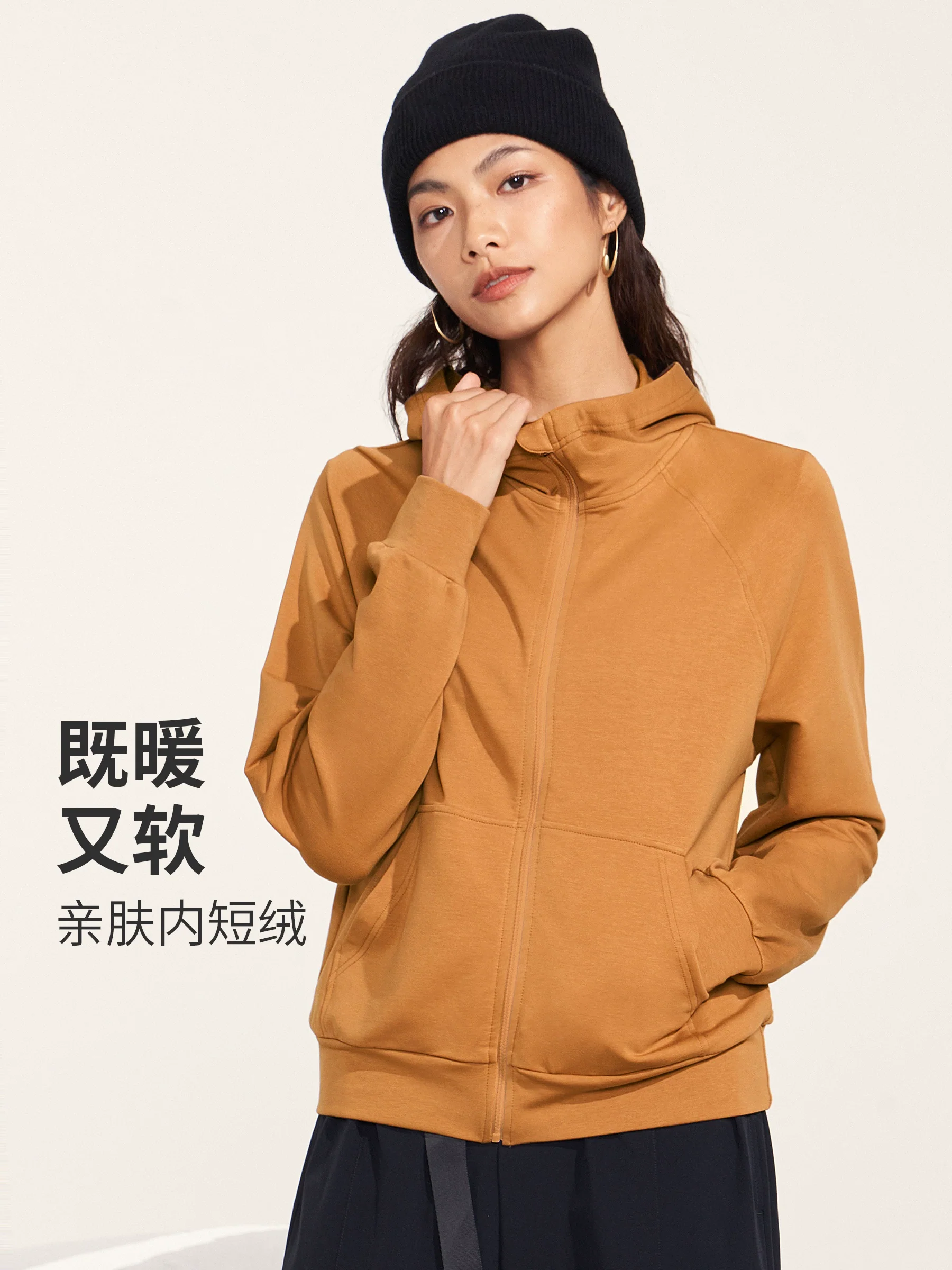 Wake Up Plan American Velvet Padded Loose Hooded Sports Outwear Quick-Dry Casual Running Fall and Winter Long Sleeves Workout Clothes Women - Image 2