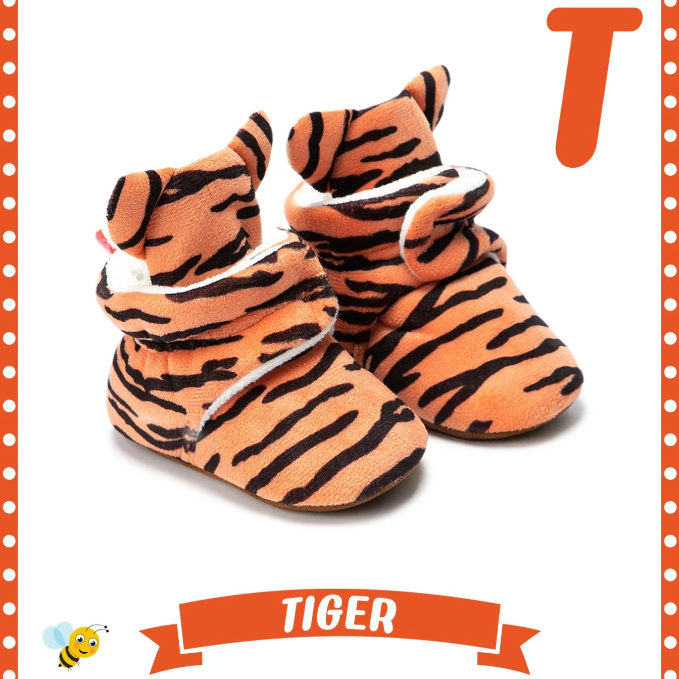 Warm, Cozy Newborn Animal Print Fleece Booties with Non-Slip Soles & Easy Fasten - Autumn/Winter Essential - Image 26