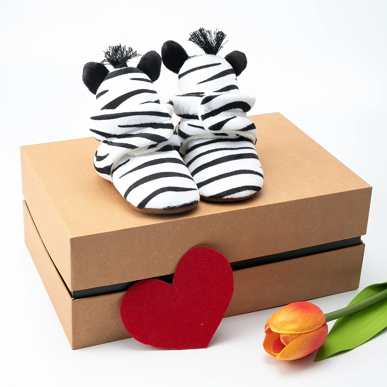 Warm, Cozy Newborn Animal Print Fleece Booties with Non-Slip Soles & Easy Fasten - Autumn/Winter Essential - Image 5