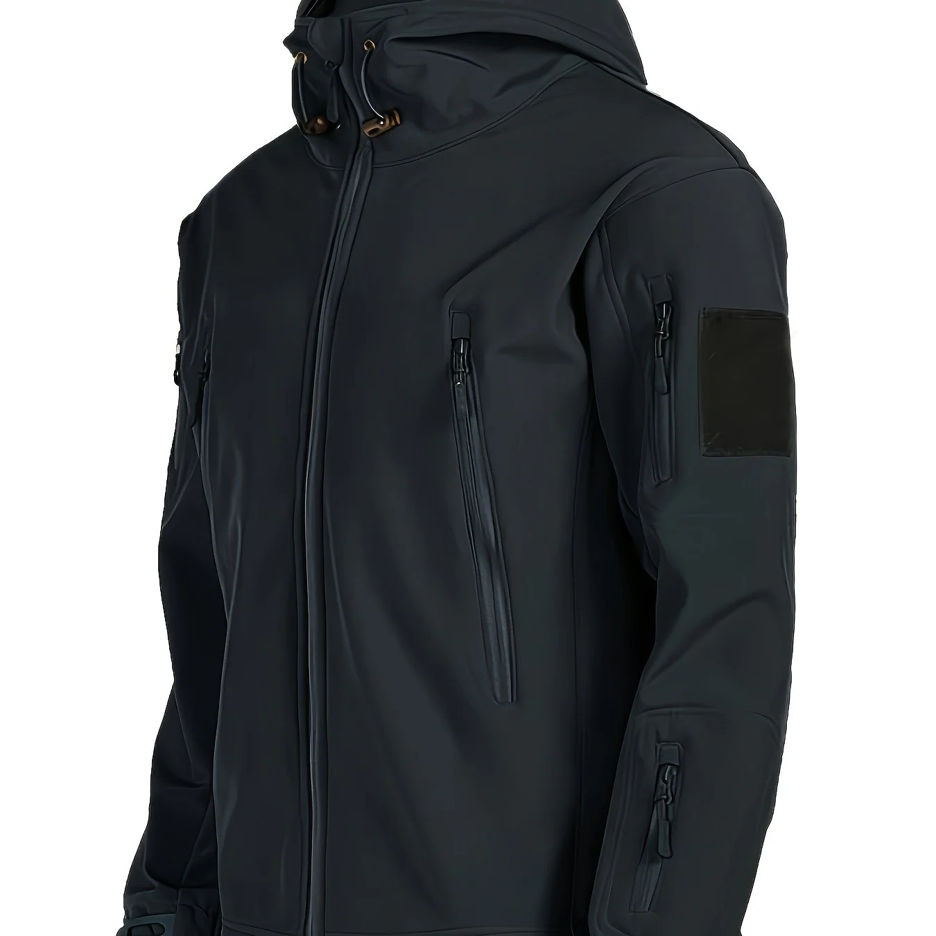 Warm Fleece Hooded Windbreaker Jacket, Men's Casual Zip Up Jacket Coat For Fall Winter Outdoor Hiking Camping Cycling - Image 11