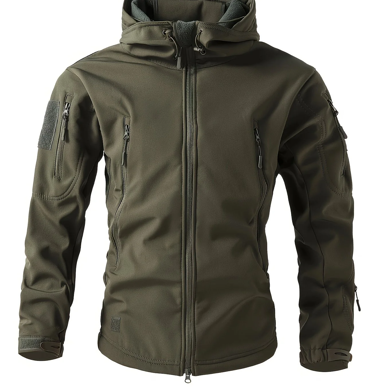 Warm Fleece Hooded Windbreaker Jacket, Men's Casual Zip Up Jacket Coat For Fall Winter Outdoor Hiking Camping Cycling - Image 16
