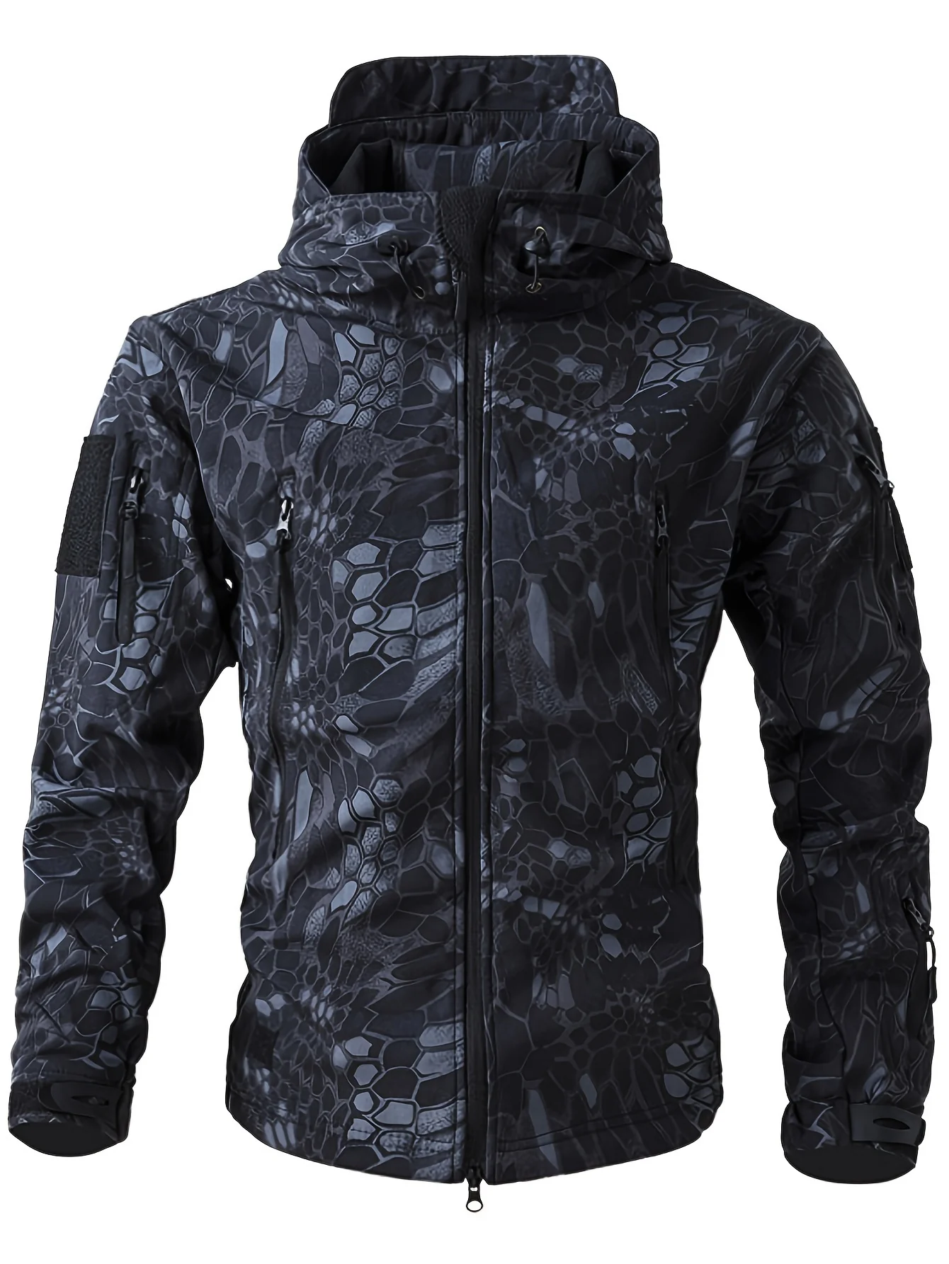 Warm Fleece Hooded Windbreaker Jacket, Men's Casual Zip Up Jacket Coat For Fall Winter Outdoor Hiking Camping Cycling - Image 2